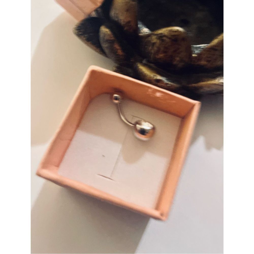 WHITE SAPPHIRE AND SILVER BLING BELLY RING - Picture 3 of 7